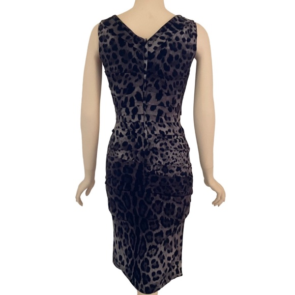 Dolce and Gabbana gray leopard sheath dress 40 - Picture 3 of 5